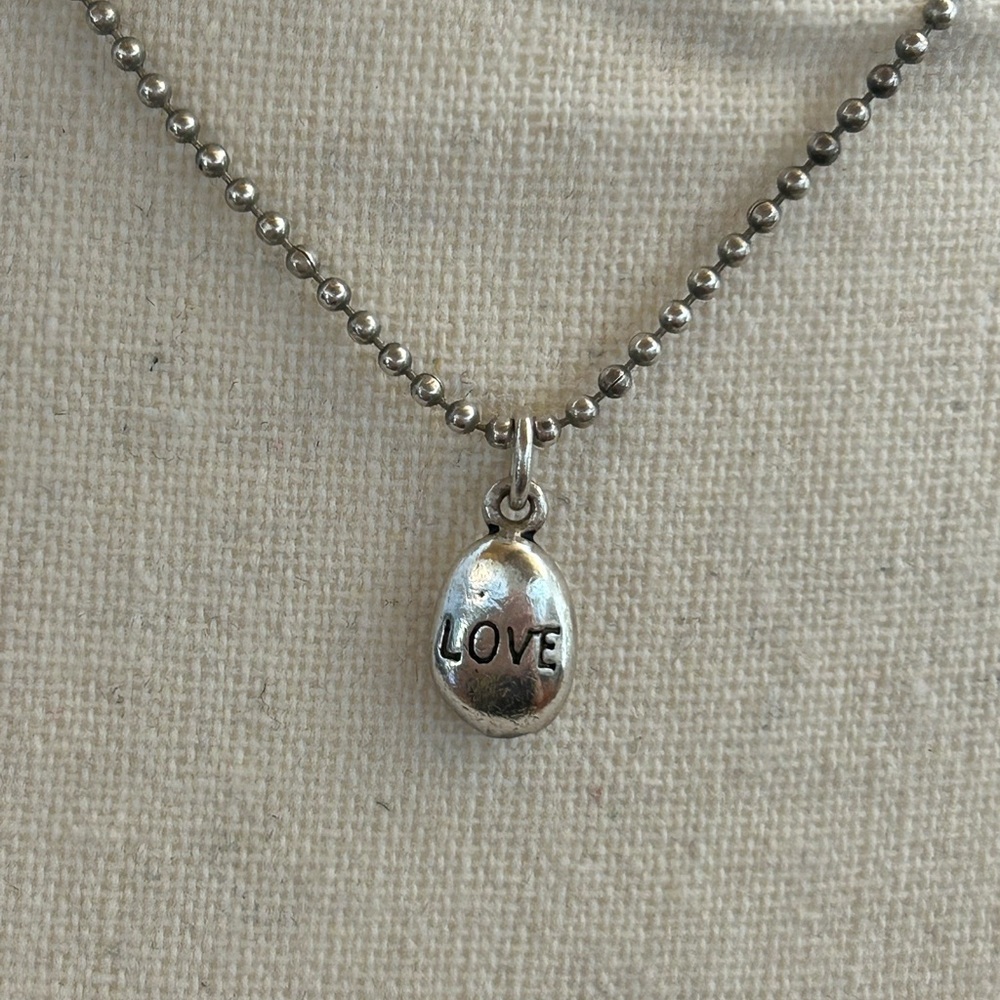 Made in Italy 925 Silver “Love“ Pendant Necklace  16” chain